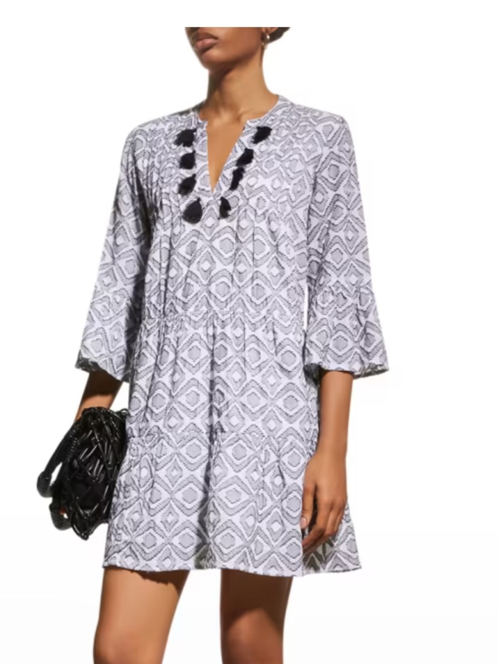 Tommy Bahama Geometric Print Tiered Tassel
Tunic Dress - Size M